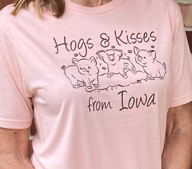 Iowa Hogs & Kisses Tee Shirt