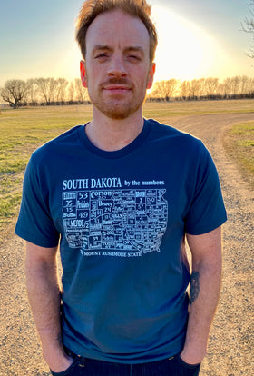 South Dakota Counties Tee Shirt - Steel Blue