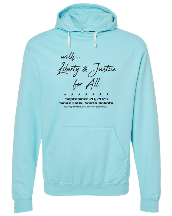 With Liberty & Justice for All - Hoodie - Purist Blue