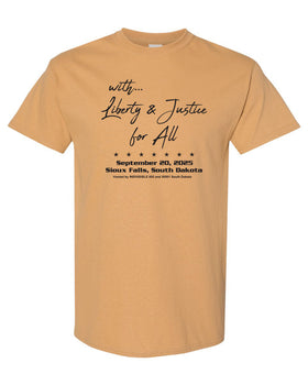 With Liberty & Justice for All - Crew Neck Tee - Old Gold