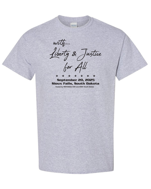 With Liberty & Justice for All - Crew Neck Tee - Sport Gray