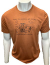 Autumn Heather short sleeved tee with graphic of Bison stretching in a pasture. Shirt reads 