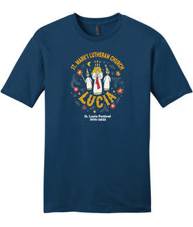 St. Lucia Festival - Crew Neck Tee- Neptune Blue