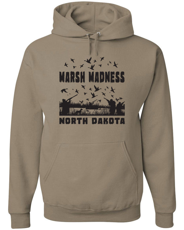 Marsh Madness North Dakota - Hoodie - Khaki - 50/50 Cotton/Poly