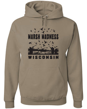 Marsh Madness Wisconsin - Hoodie - Khaki - 50/50 Cotton/Poly