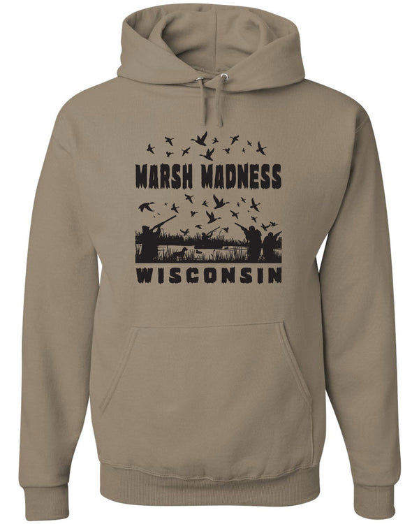 Marsh Madness Wisconsin - Hoodie - Khaki - 50/50 Cotton/Poly