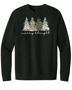 Merry and Bright - Heavyweight Long Sleeve tee - Black