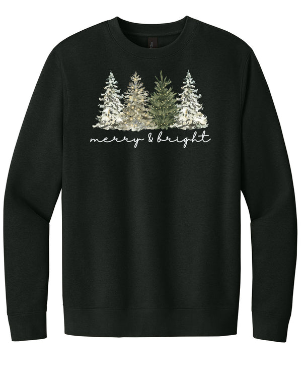 Merry and Bright - Heavyweight Long Sleeve tee - Black