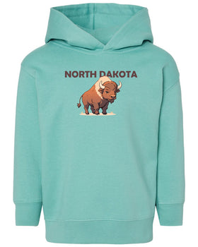 Tug the Cartoon Buffalo - North Dakota Toddler/Youth Hoodie