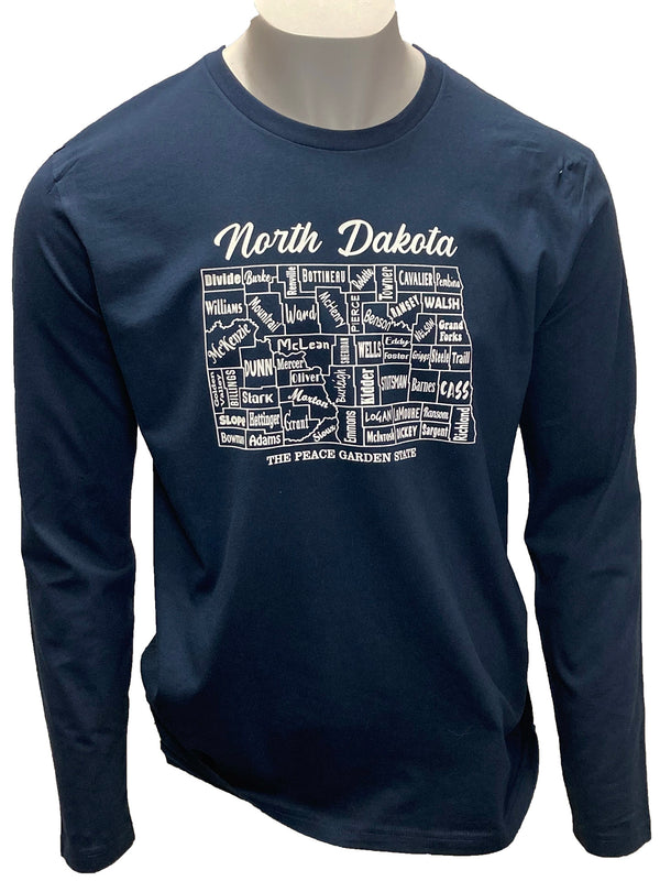 North Dakota Counties Long Sleeved Tee