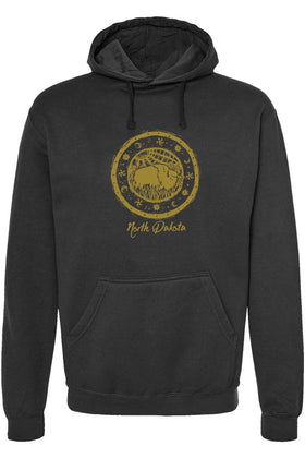 North Dakota Grazing Buffalo Hooded Sweatshirt