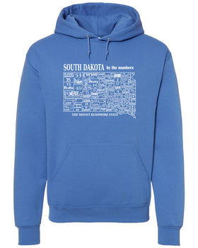 South Dakota Counties (By The Numbers) Hooded Sweatshirts
