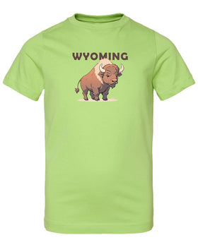 Tug the Cartoon Buffalo - Wyoming Toddler/Youth Tee Shirt
