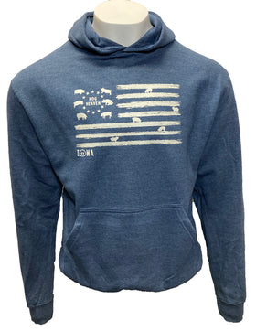 Iowa Hog Heaven Hooded Sweatshirt - Heather Denim