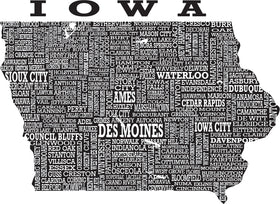Hometown Iowa Sueded Long Sleeve Tee Shirt-Midnight Navy