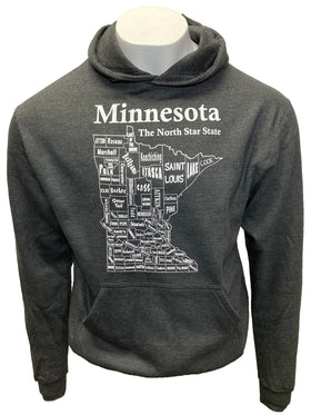 Minnesota Counties Hooded Sweatshirt - Heather Graphite