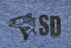 South Dakota Lucky Fishing Tee - Heather Denim