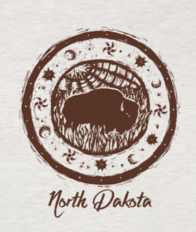 North Dakota Grazing Buffalo Short Sleeved Tee